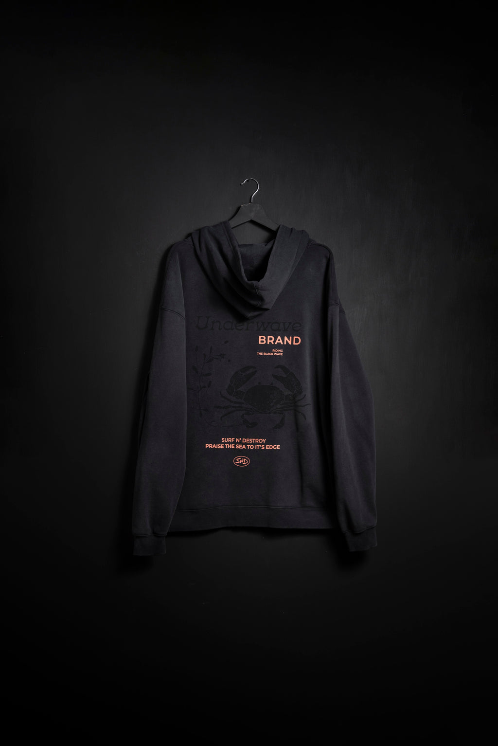 Hoodie Cangrejo Black Washed