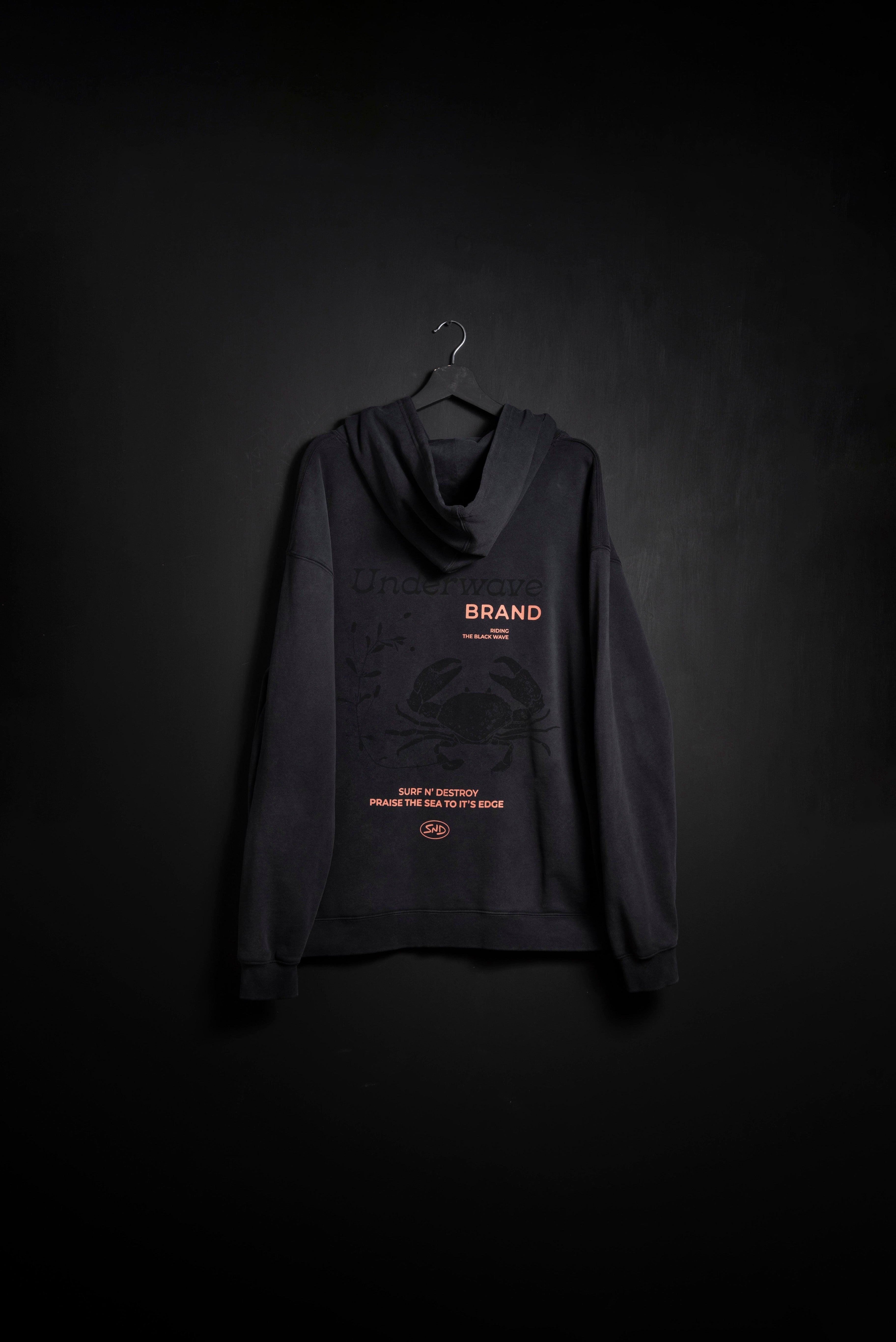 Hoodie Cangrejo Black Washed