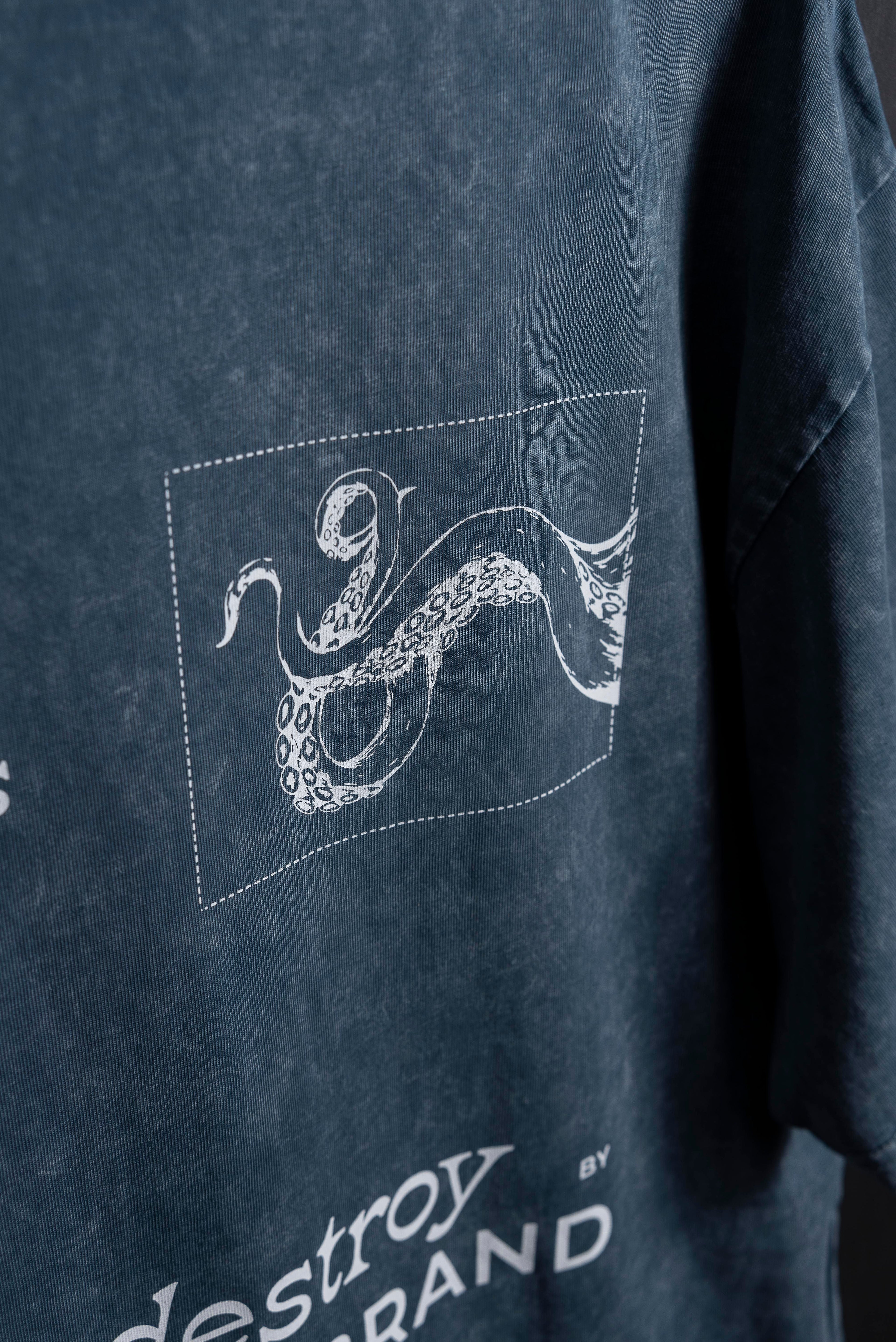 Remera Oversize Union Azul Washed new