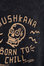 Remera Born2Chill Negra Lavada Oversized ss