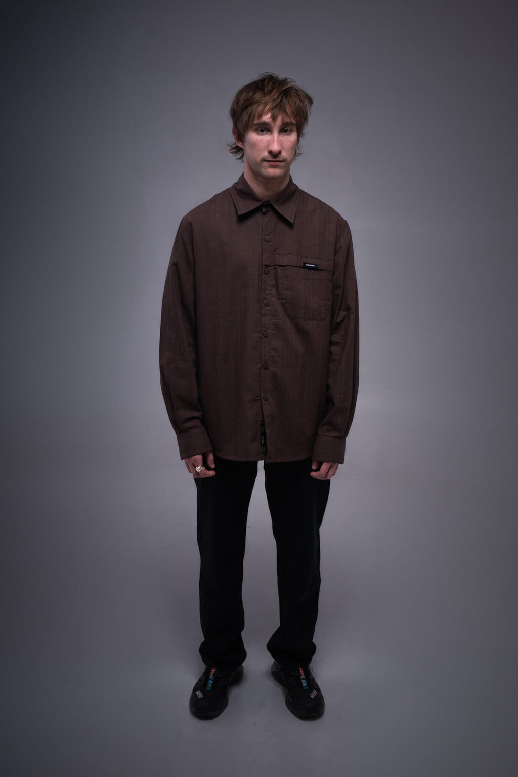 Camisa Manga Larga Checked Brown