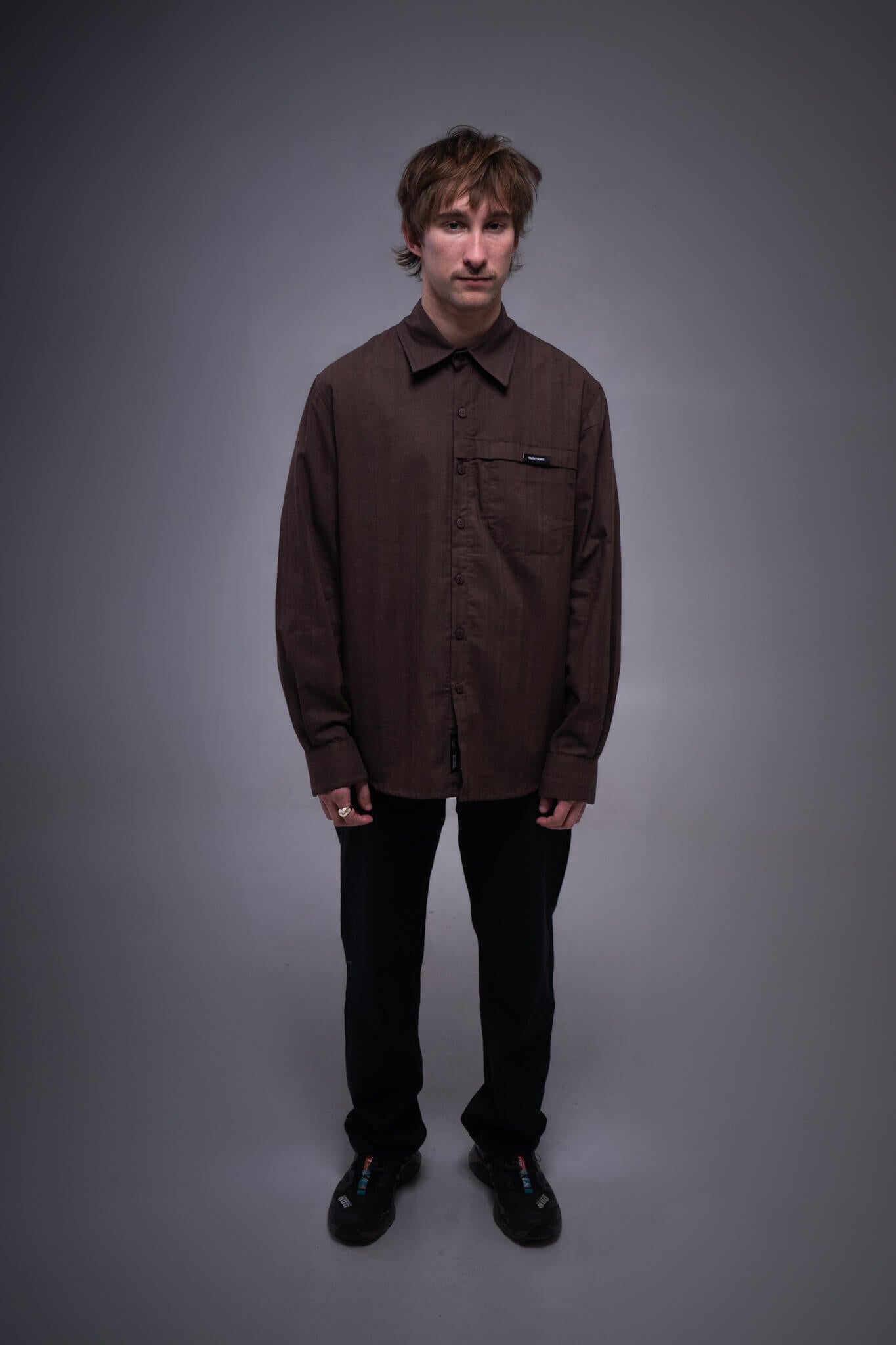 Camisa Manga Larga Checked Brown