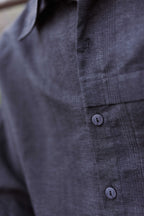Camisa Manga Larga Gingham Gris Topo