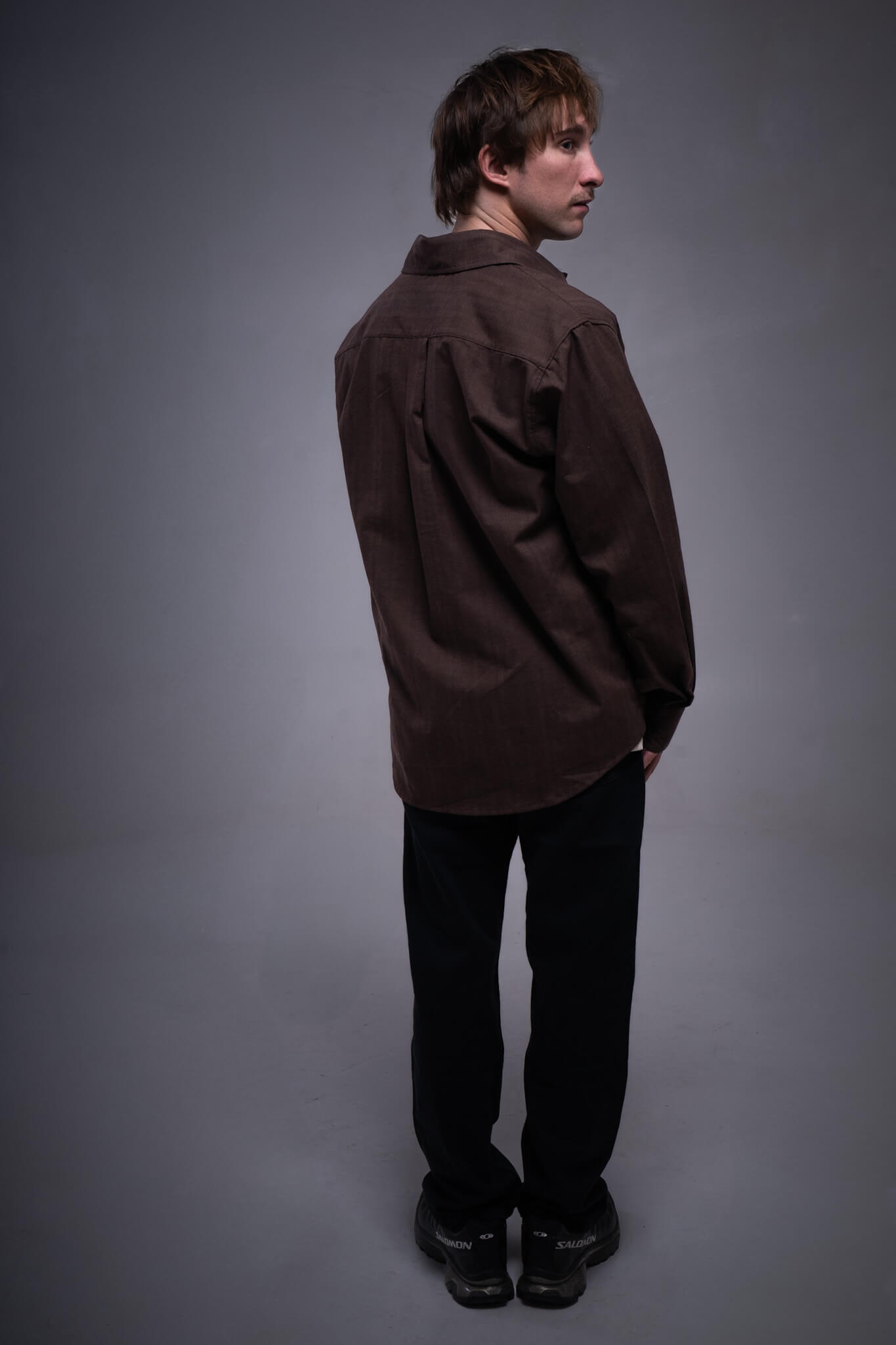 Camisa Manga Larga Checked Brown
