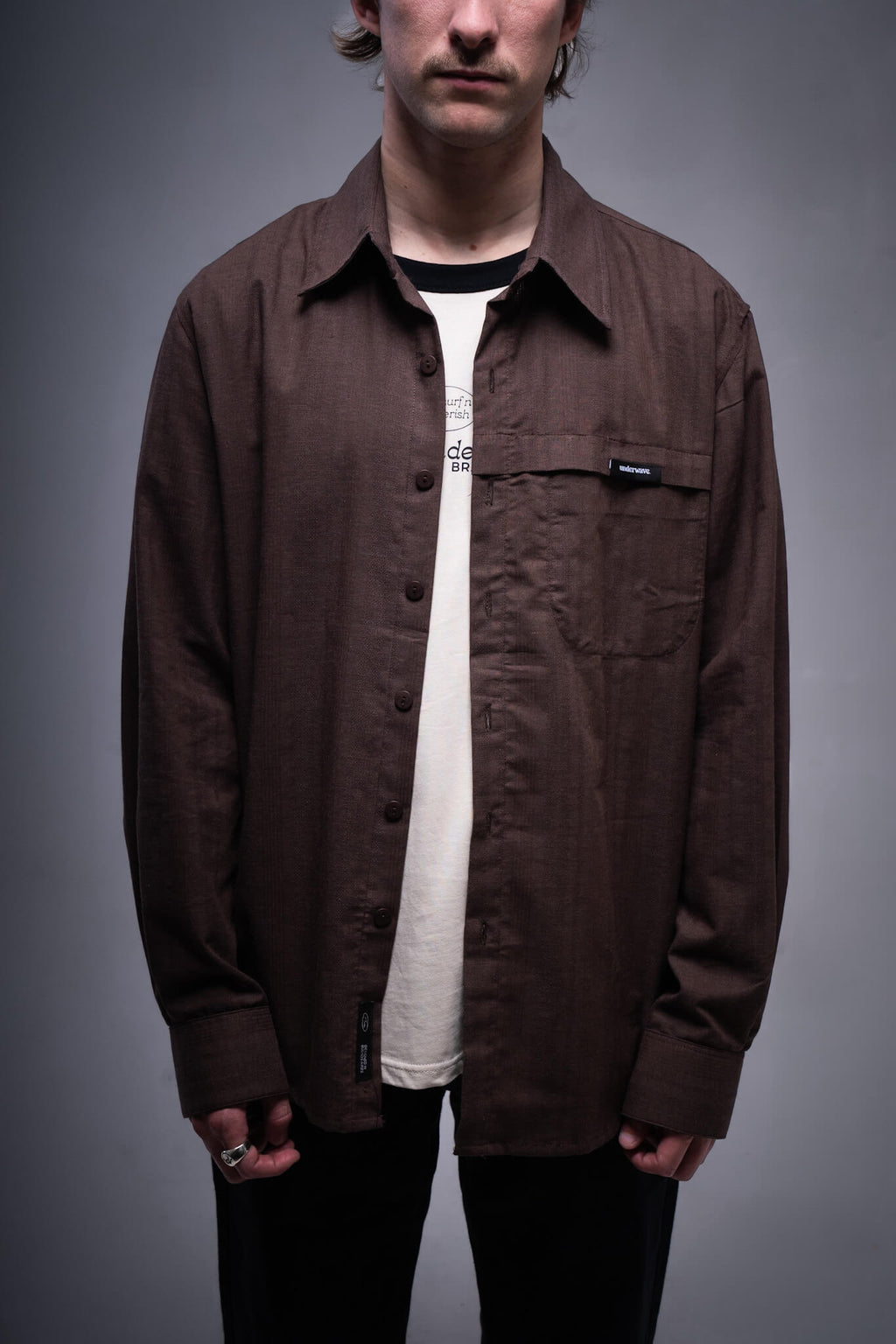 Camisa Manga Larga Checked Brown