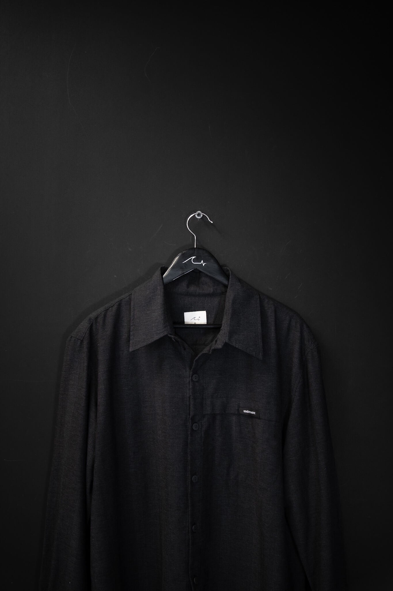 Camisa Manga Larga Gingham Gris Topo