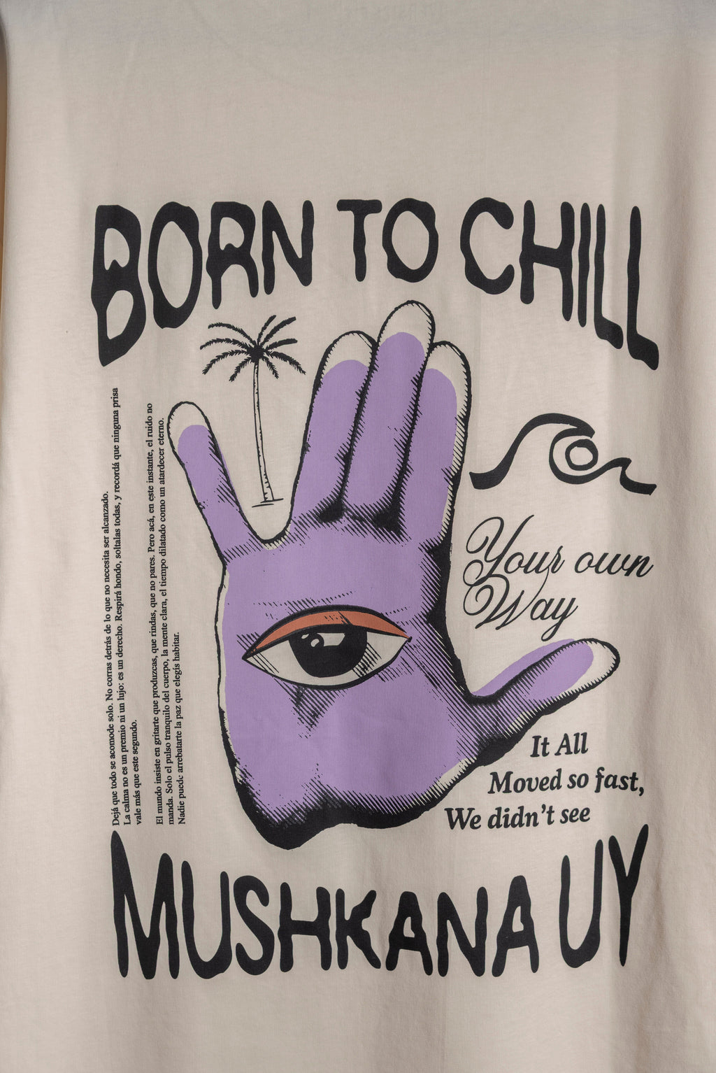 Remera Over Vainilla Hand to chill ss