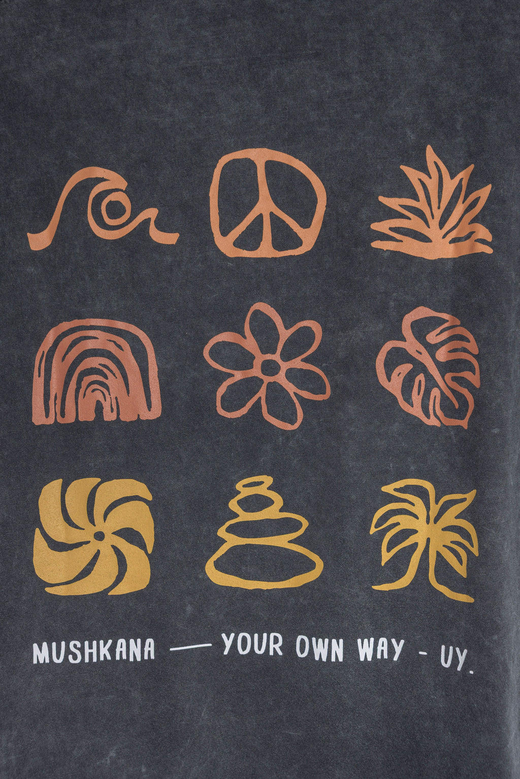 Remera Classic Fit Black Washed Peace SS