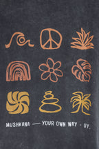 Remera Classic Fit Black Washed Peace SS