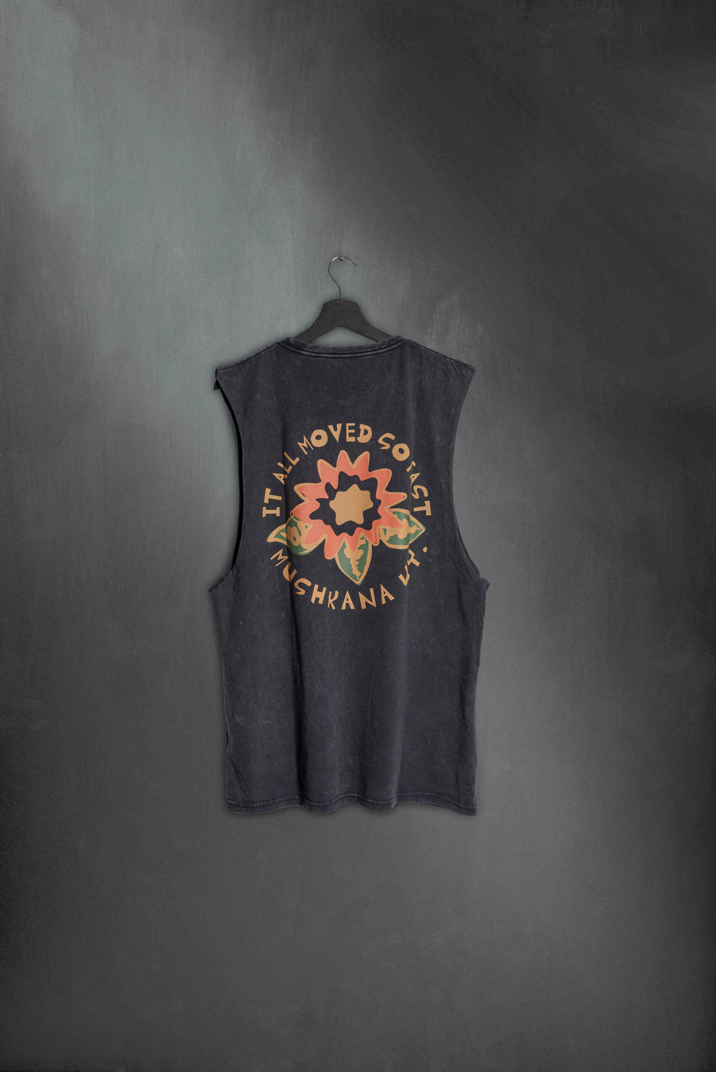 Musculosa Black Washed Flower SS