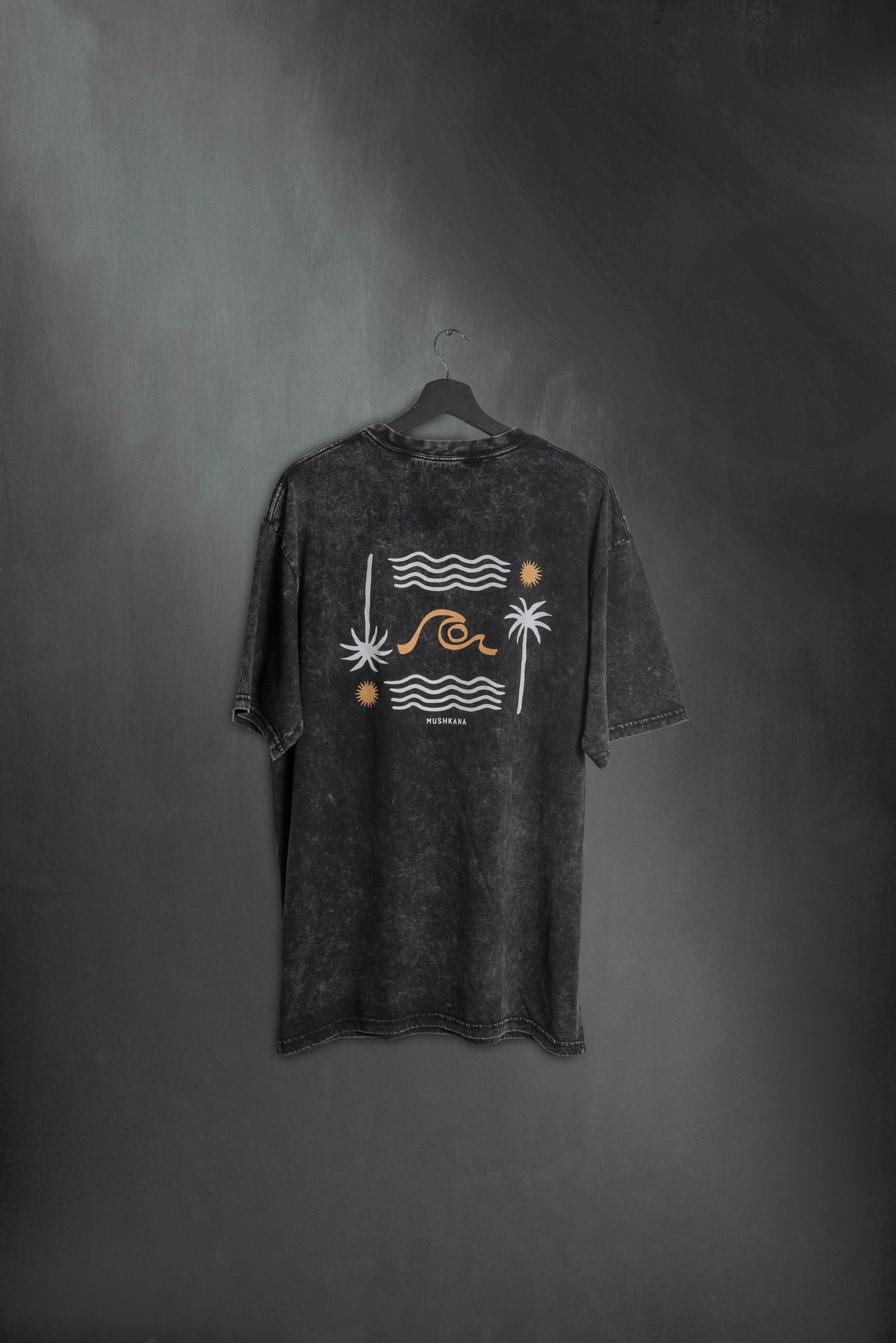 Remera Oversize Black Washed Oceano SS
