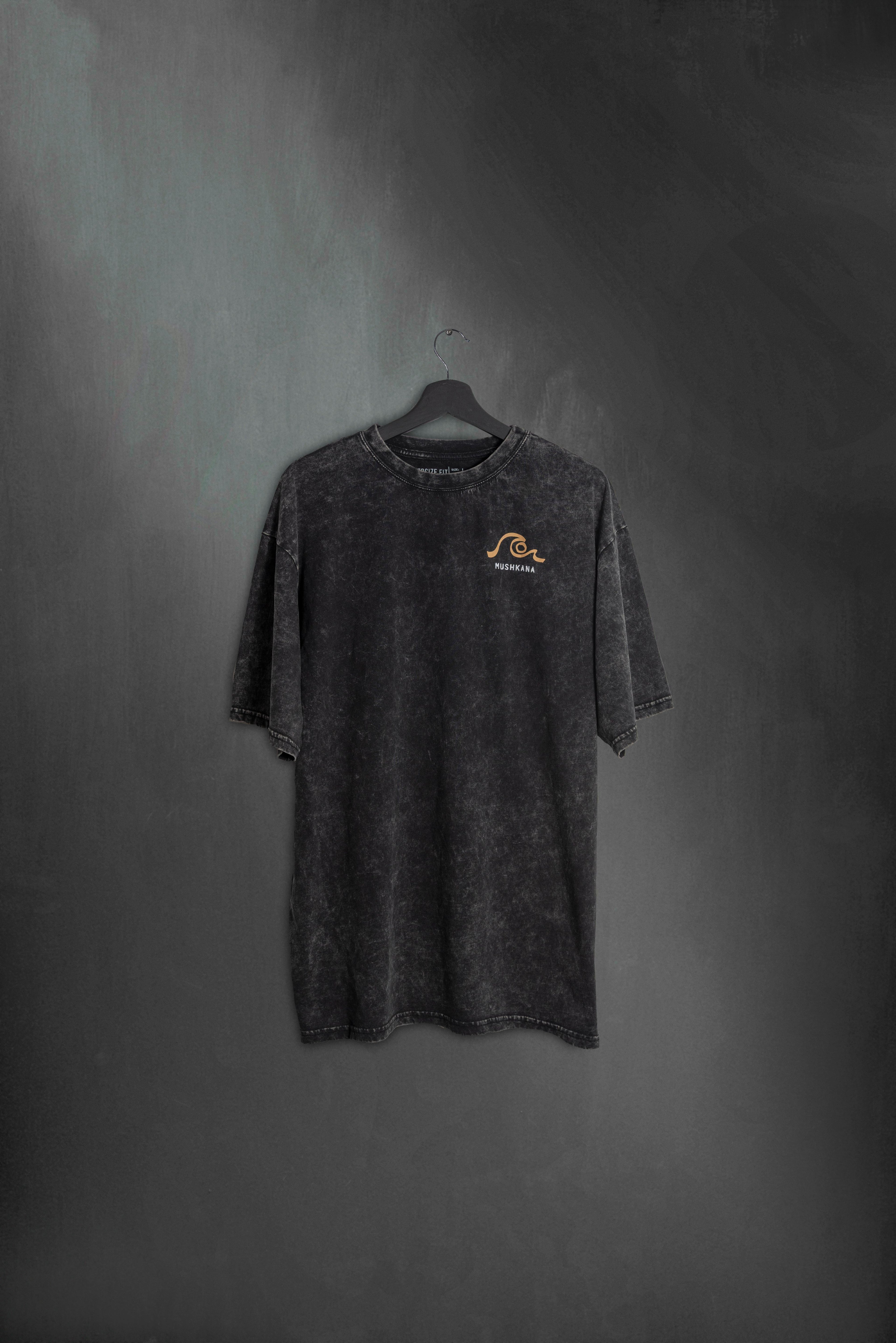 Remera Oversize Black Washed Oceano SS