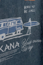 Remera Oversize Blue Washed Combi SS