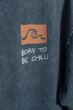 Remera Oversize Blue Washed Combi SS