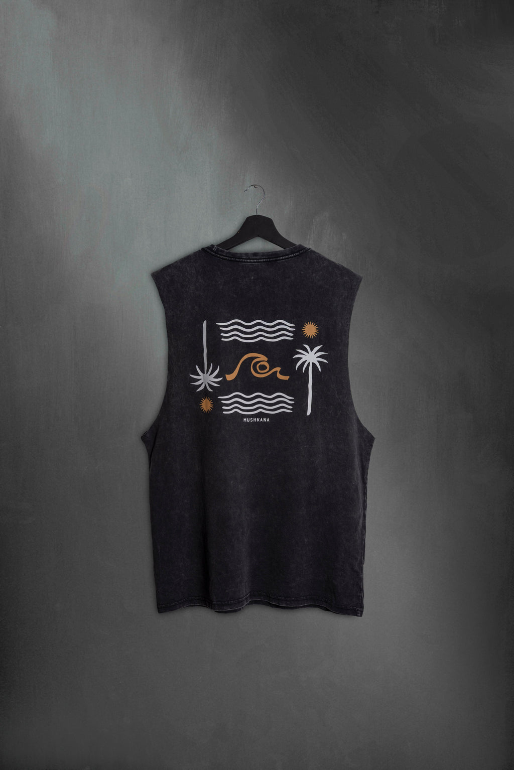Musculosa Oceano Black Washed ss