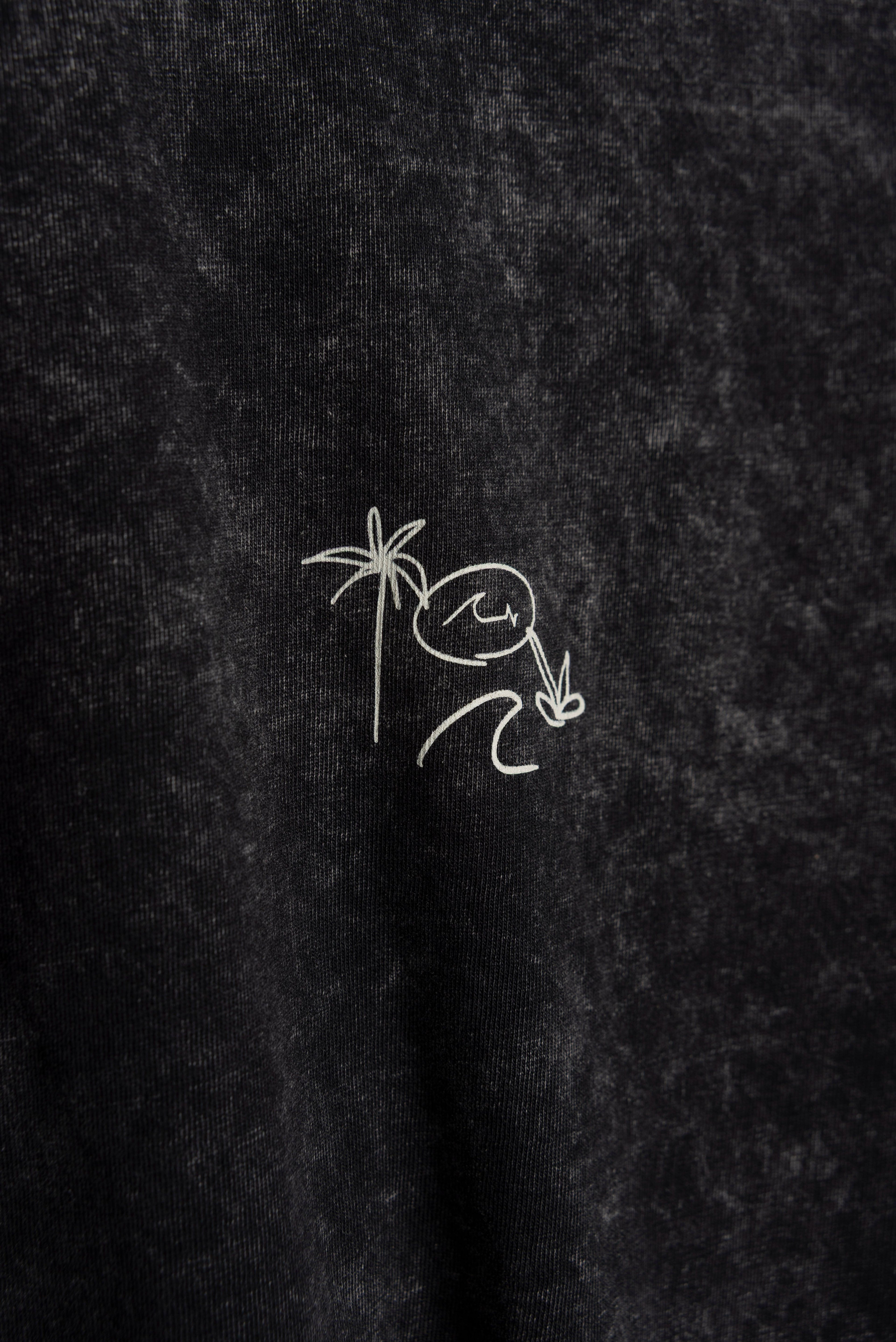 Remera Nalu Oversize Black Washed ss
