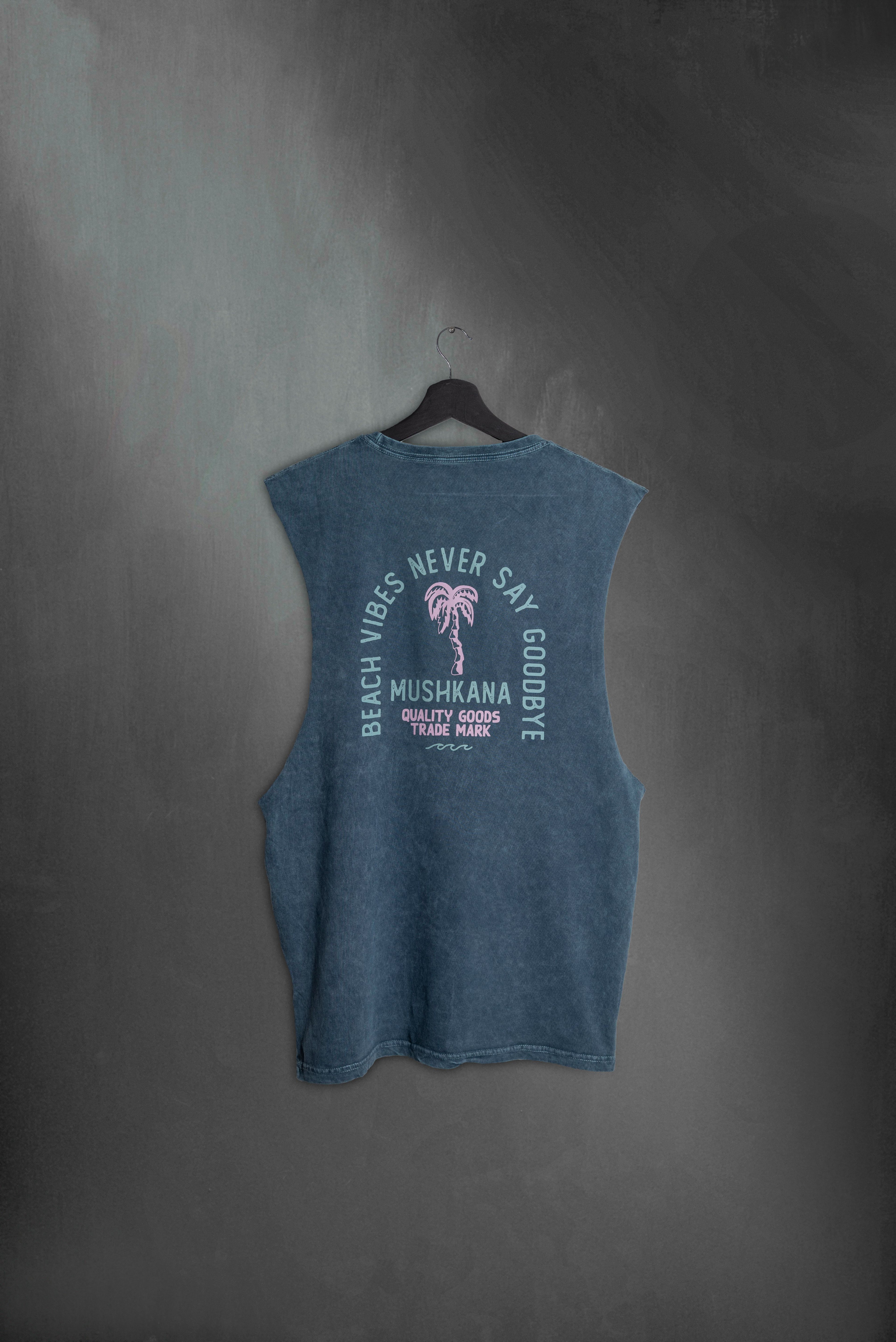Musculosa Beach Vibes Blue Washed ss