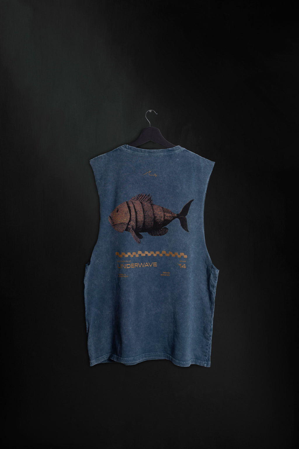 Musculosa Blue Washed Punto Pez ss