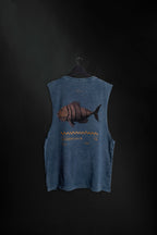 Musculosa Blue Washed Punto Pez ss