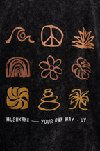 Musculosa Black Washed Peace ss