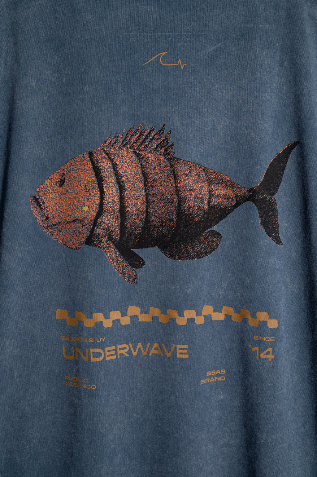 Remera Classic Fit Blue Washed Punto Pez