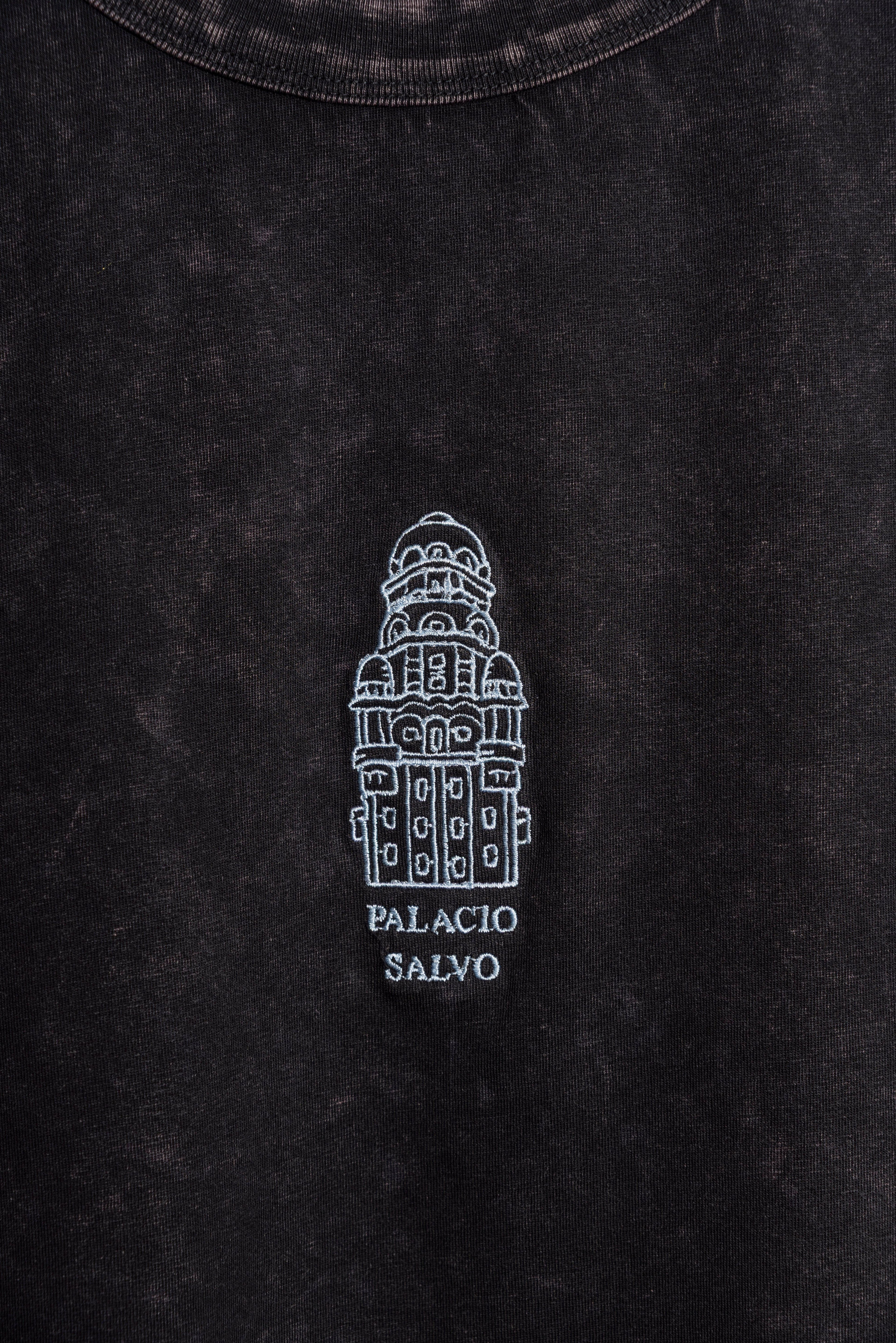 Remera Overbox Palacio Salvo Negro lavado