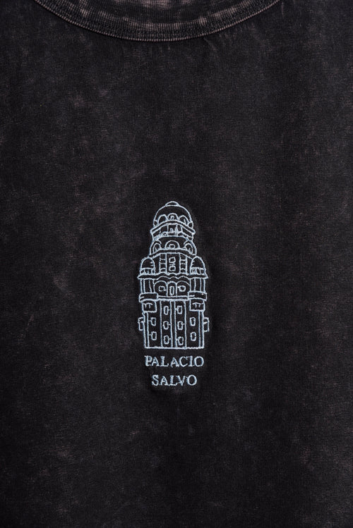 Remera Overbox Palacio Salvo Negro lavado
