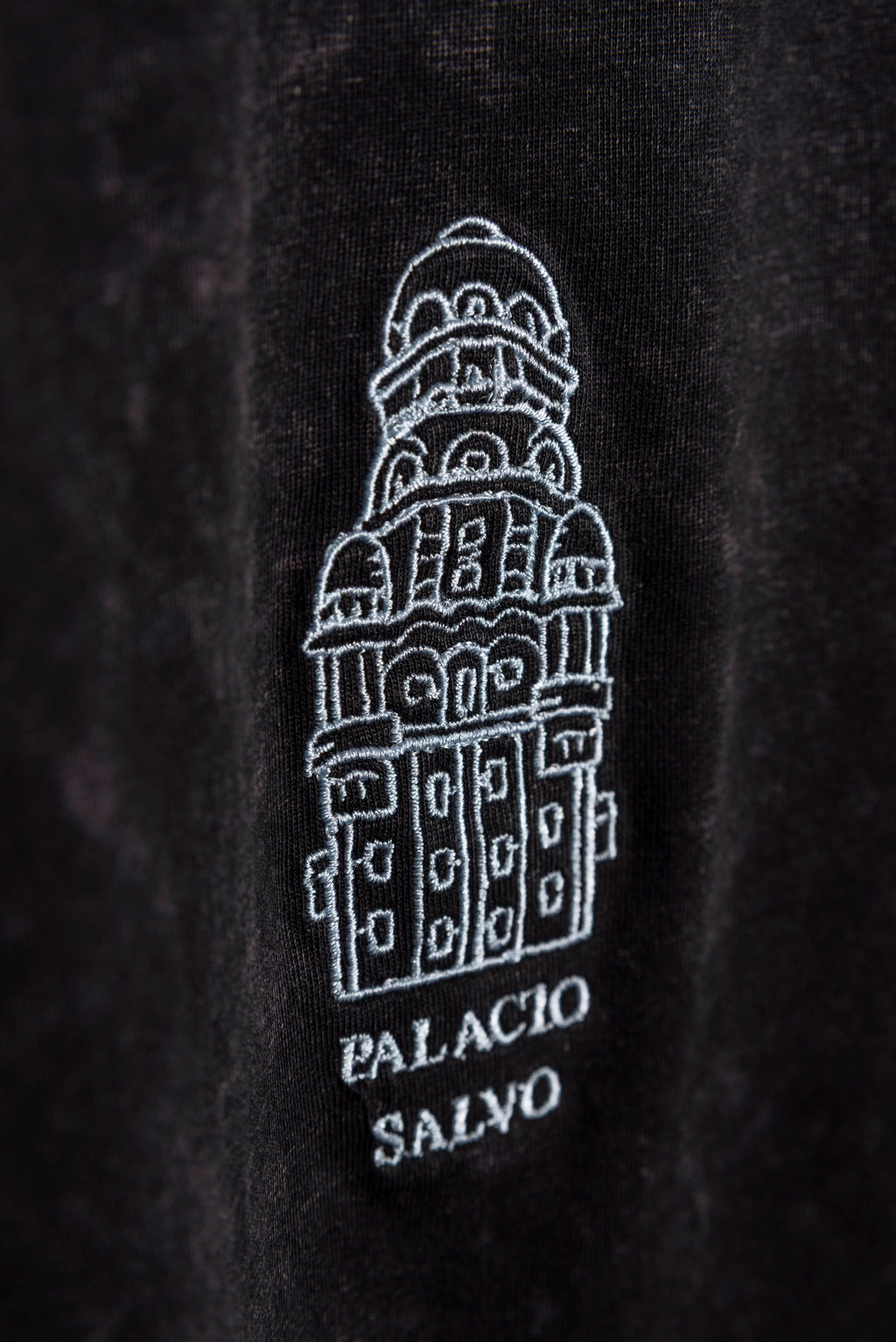 Remera Overbox Palacio Salvo Negro lavado