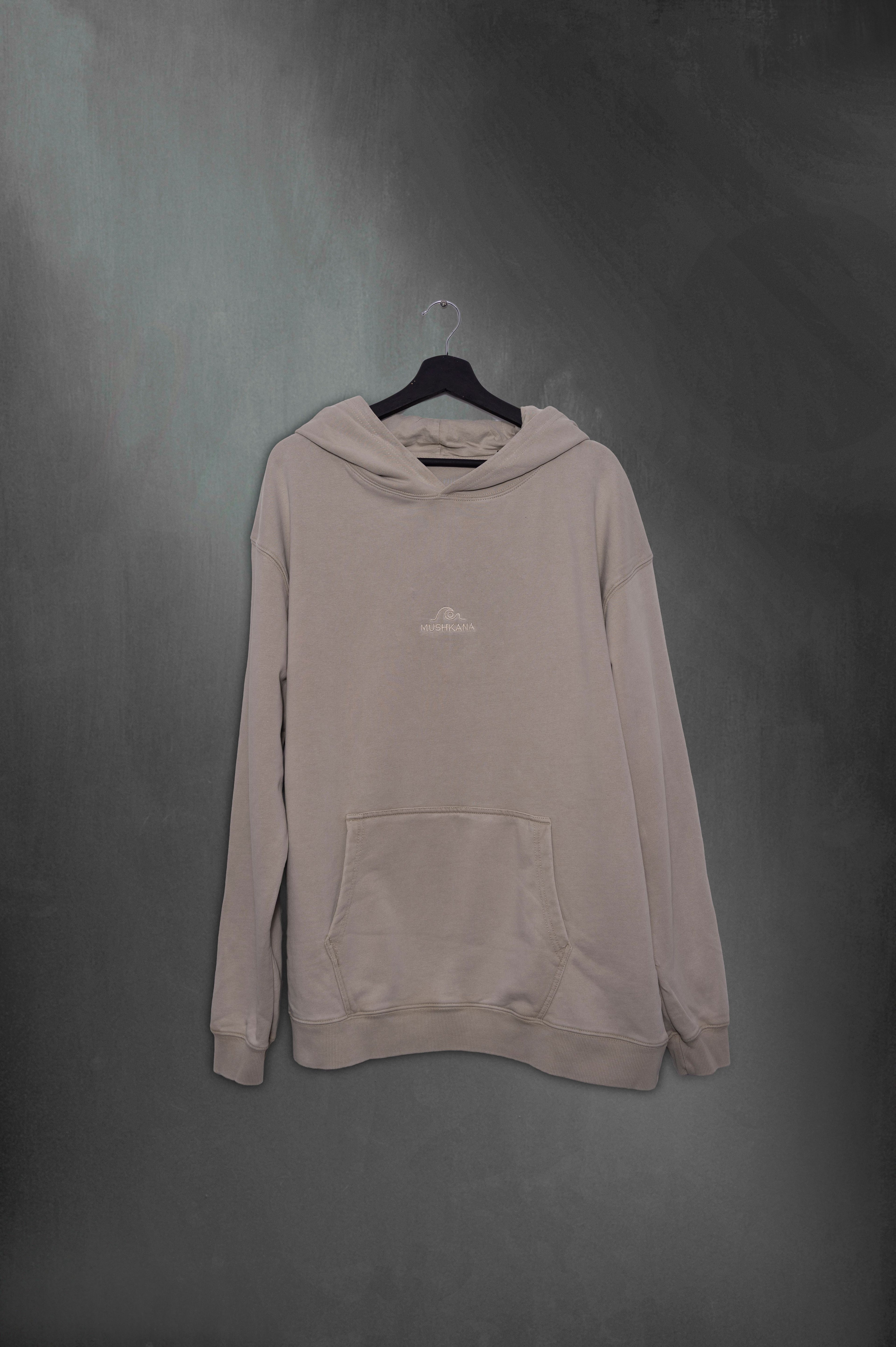 Hoodie Khaki Washed Mushkana aa