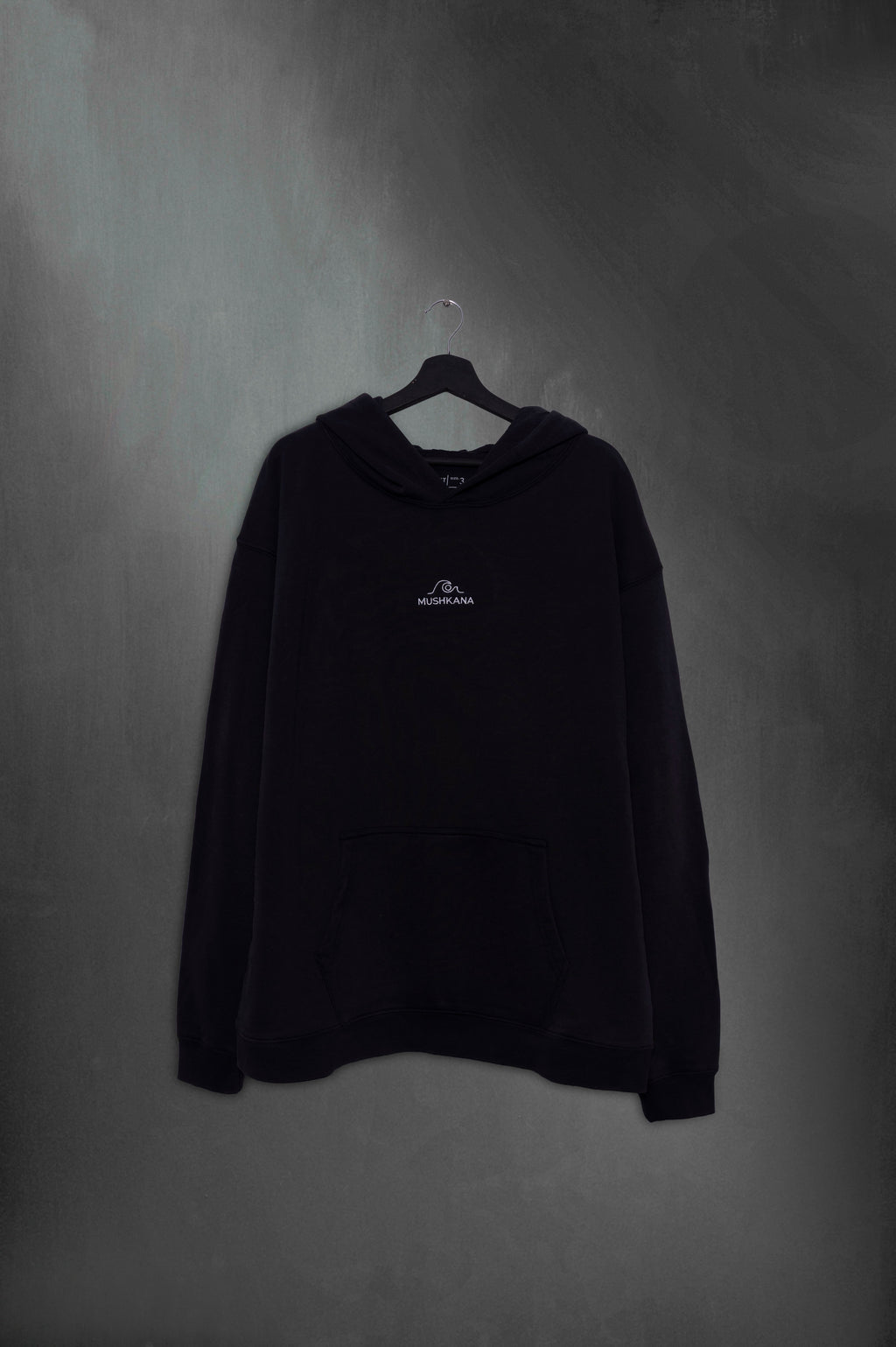 Hoodie Black Washed Mushkana aa