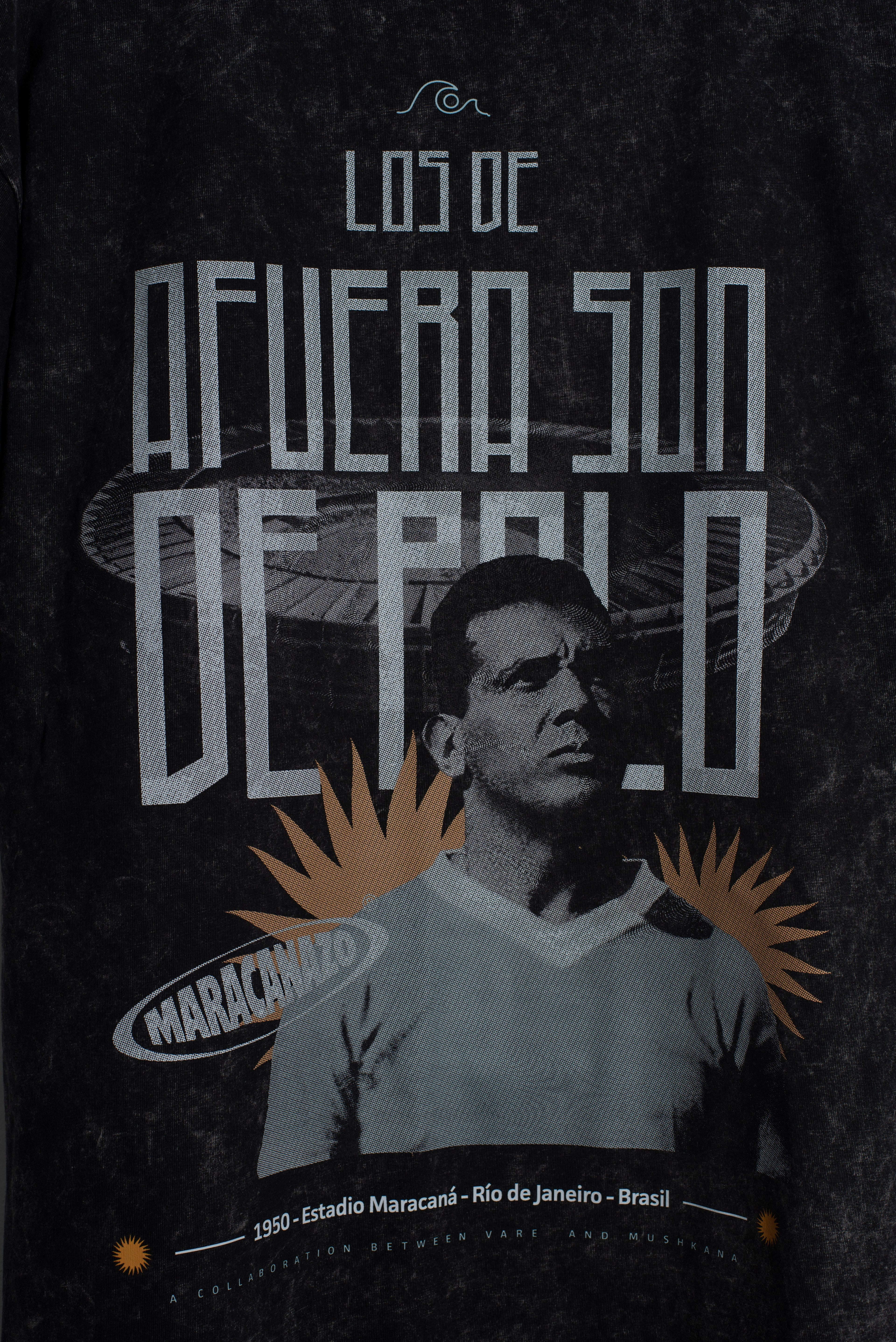 Remera Oversize Negra Lavada – Los de Afuera Son de Palo