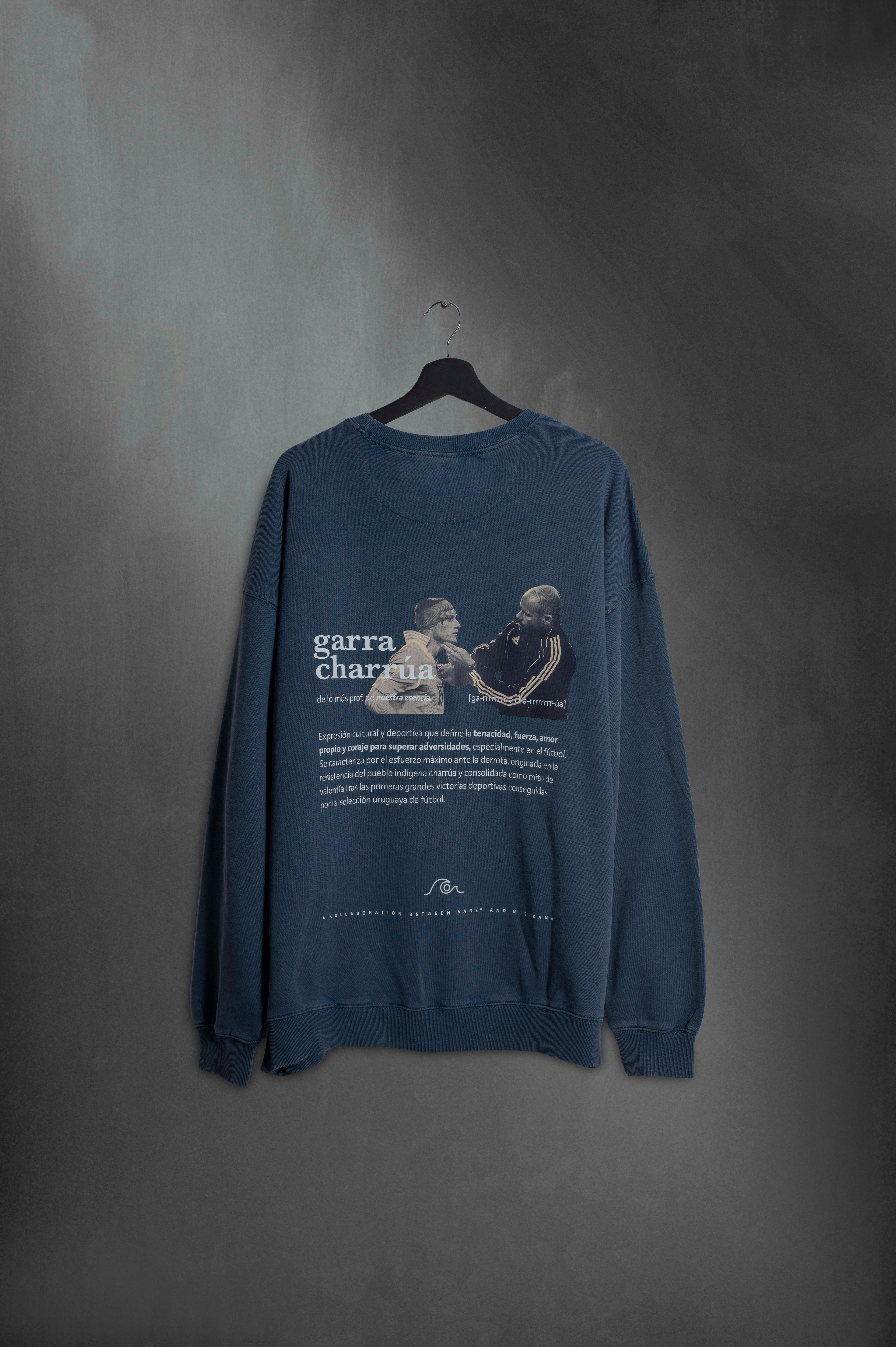 Crew Garra Charrúa Azul Lavado Oversized