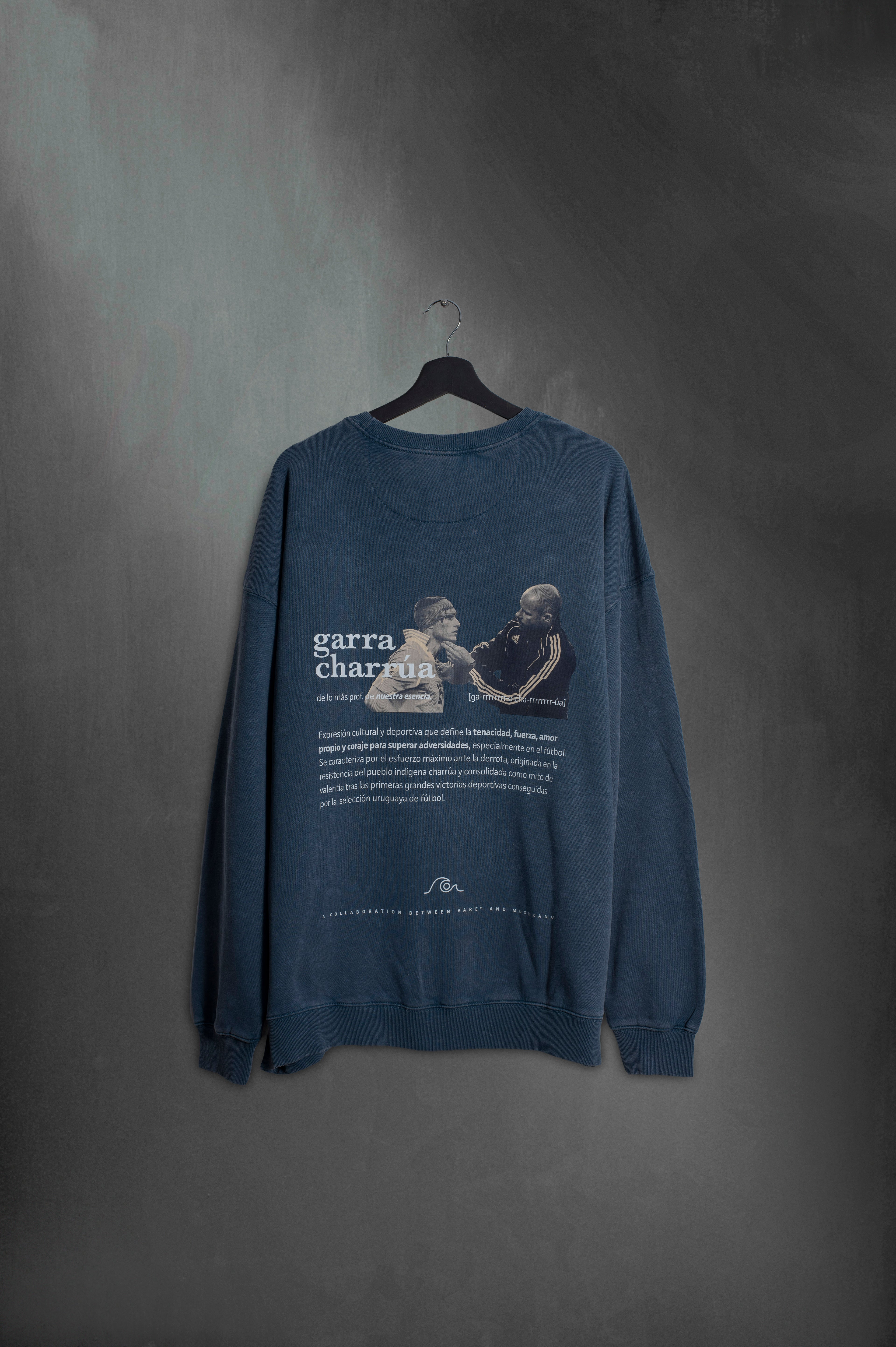 Crew Garra Charrúa Azul Lavado Oversized