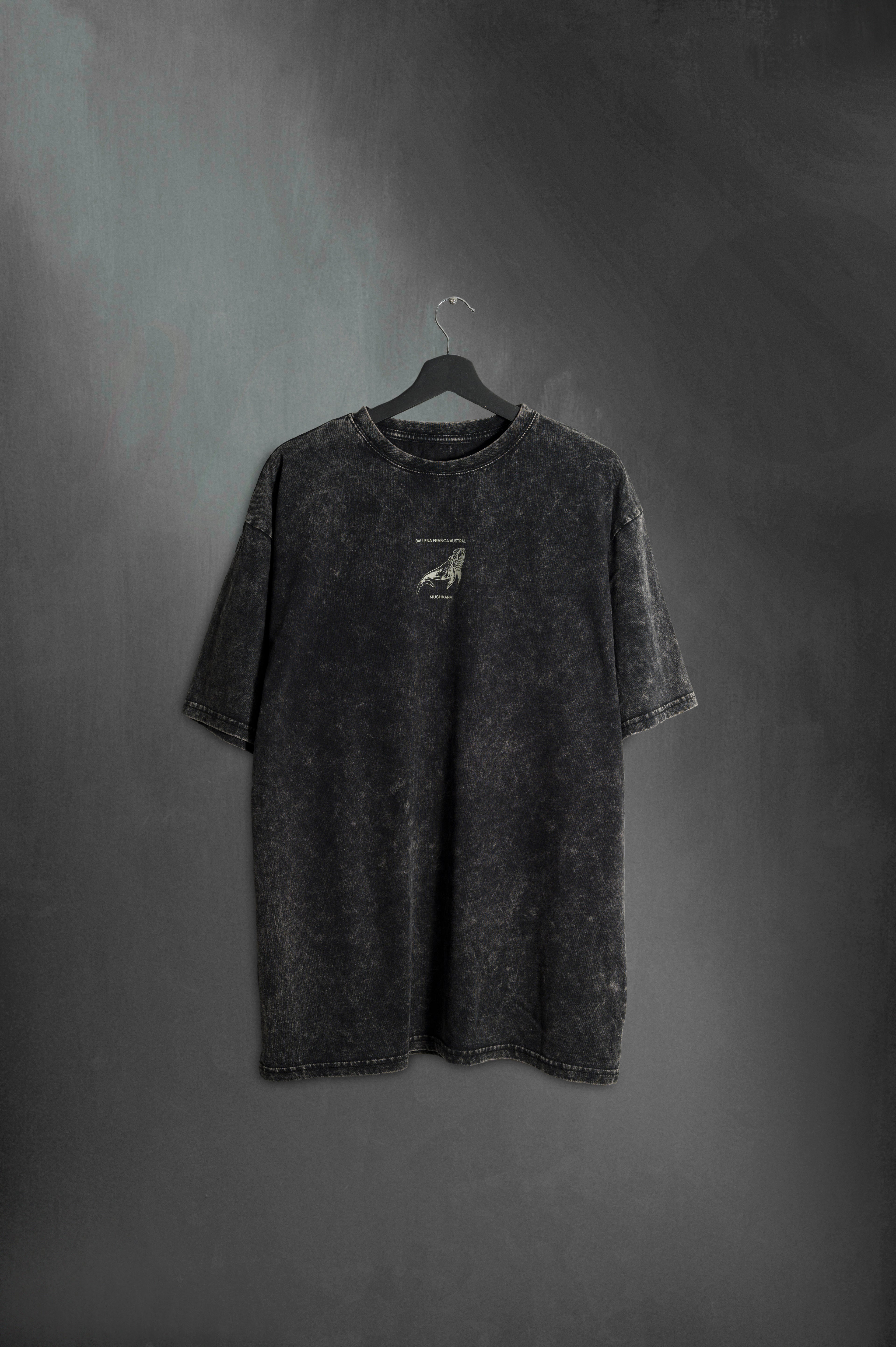 Remera Black Washed Oversize Austral