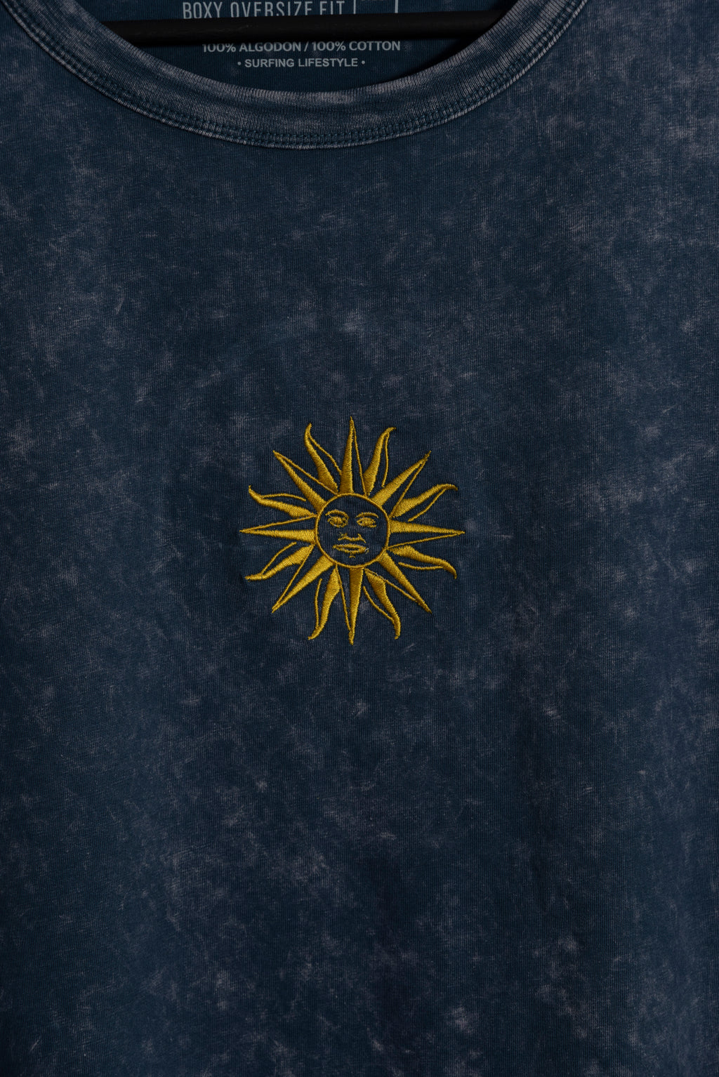 Remera Overbox Sol Azul Lavado