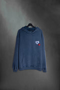 Hoodie azul washed oversize con corazón It's OK bordado en el pecho