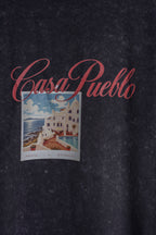 Remera Oversize Negra Washed Casa Pueblo