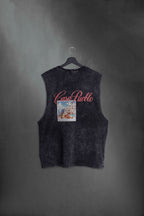 Musculosa Negra Washed Casa Pueblo