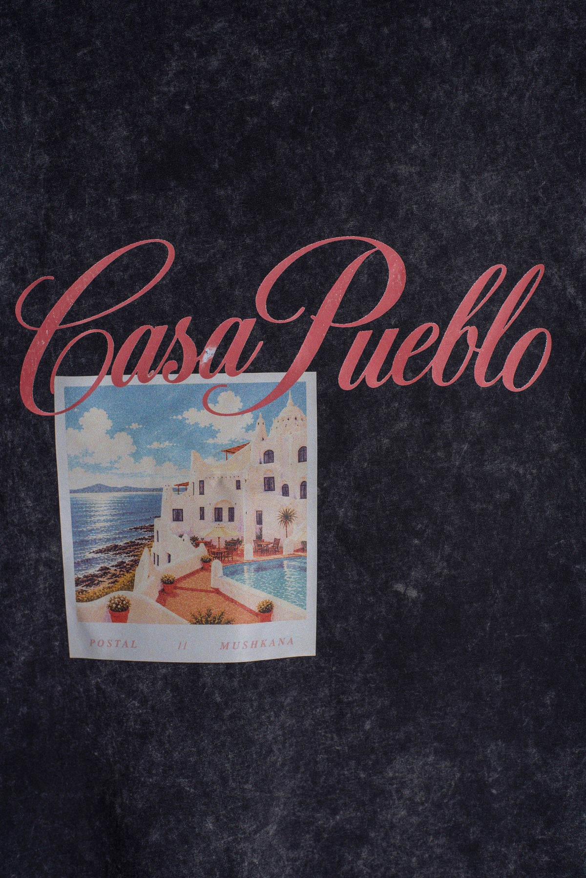 Musculosa Negra Washed Casa Pueblo