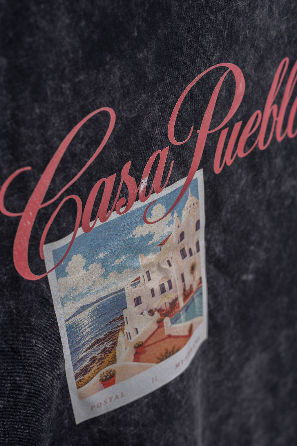 Musculosa Negra Washed Casa Pueblo