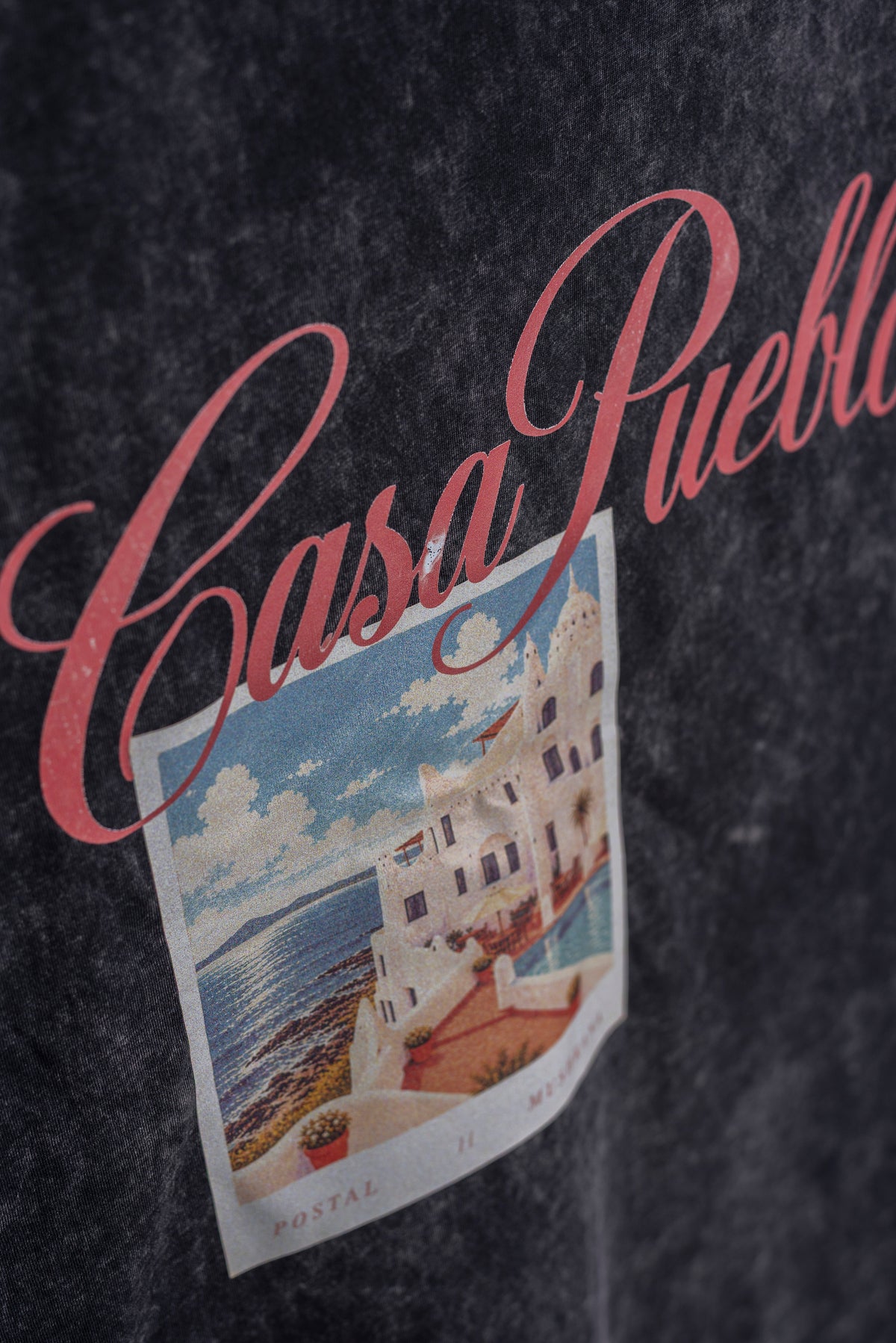 Musculosa Negra Washed Casa Pueblo