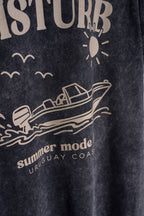 Remera Negra Washed Classic Do Not Disturb