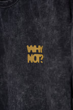 Remera Negra Washed Classic Why Not