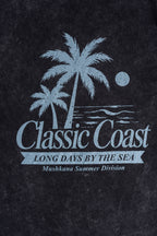 Remera Negra Washed Classic Coastal Club