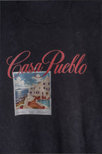 Buzo Crew Negro Washed Casa Pueblo