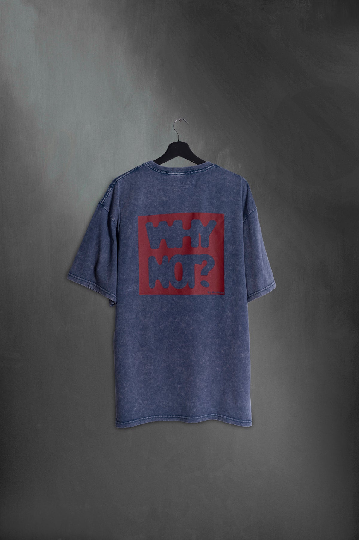 Remera Oversized Blue Washed Why Not
