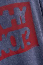 Remera Oversized Blue Washed Why Not