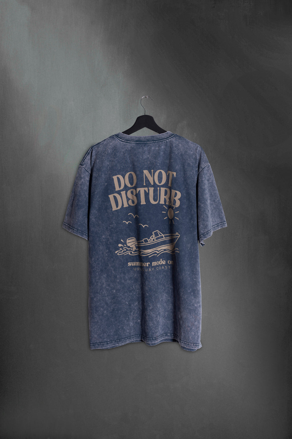 Remera Azul Washed Oversized Do Not Disturb