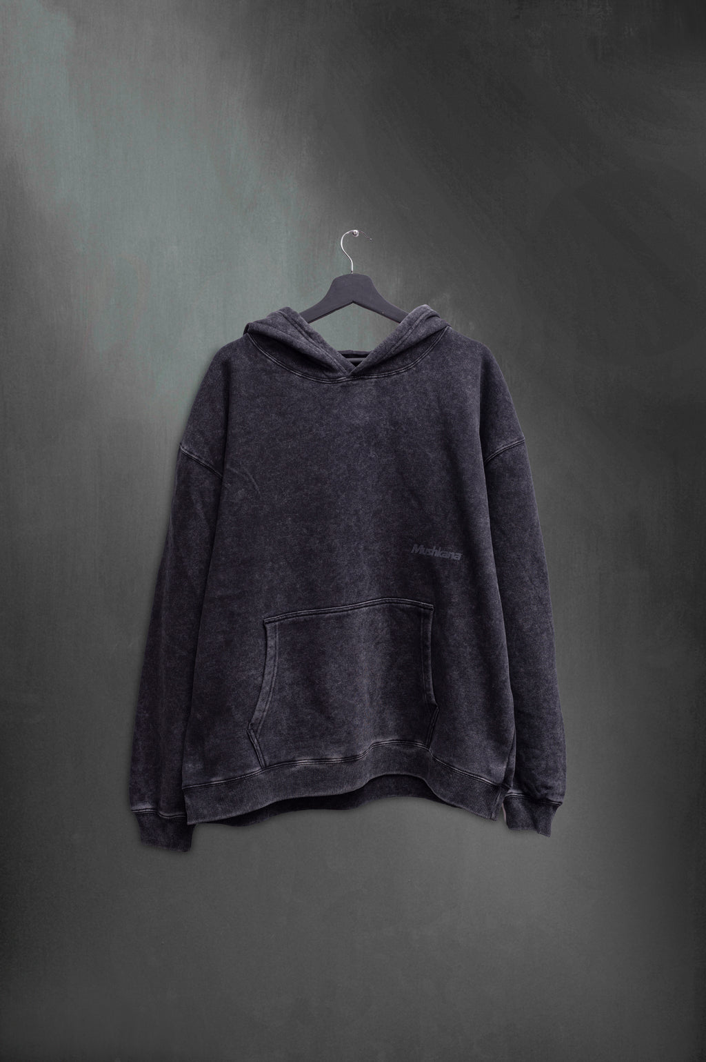 Hoodie Oversized Negro Washed Mushkana