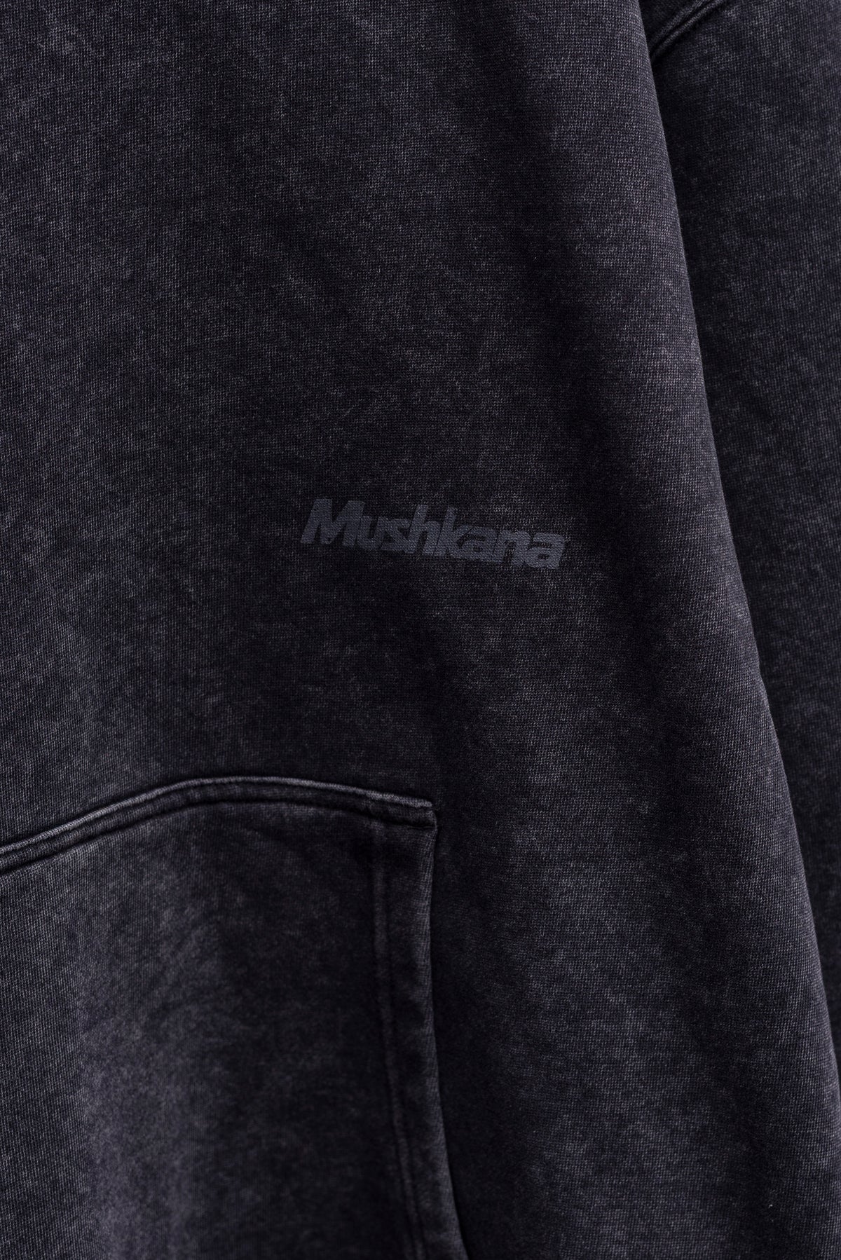 Hoodie Oversized Negro Washed Mushkana